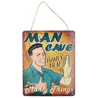 Retro-Metallschild zum Aufhängen, „Man Cave, Manly Men Doing Manly Things“, Geschenk für Zuhause