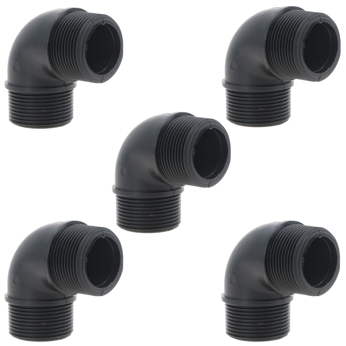 Polypropylene PP 1in BSP Male x Male Threaded 90° Elbow Connector