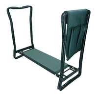 Tabouret de jardin pliable et portable avec repose-genoux rembourré et sac à outils