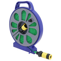 Portable Garden Flat Hose Reel With 7 Dial Spray Gun Garden Watering 15 Metres
