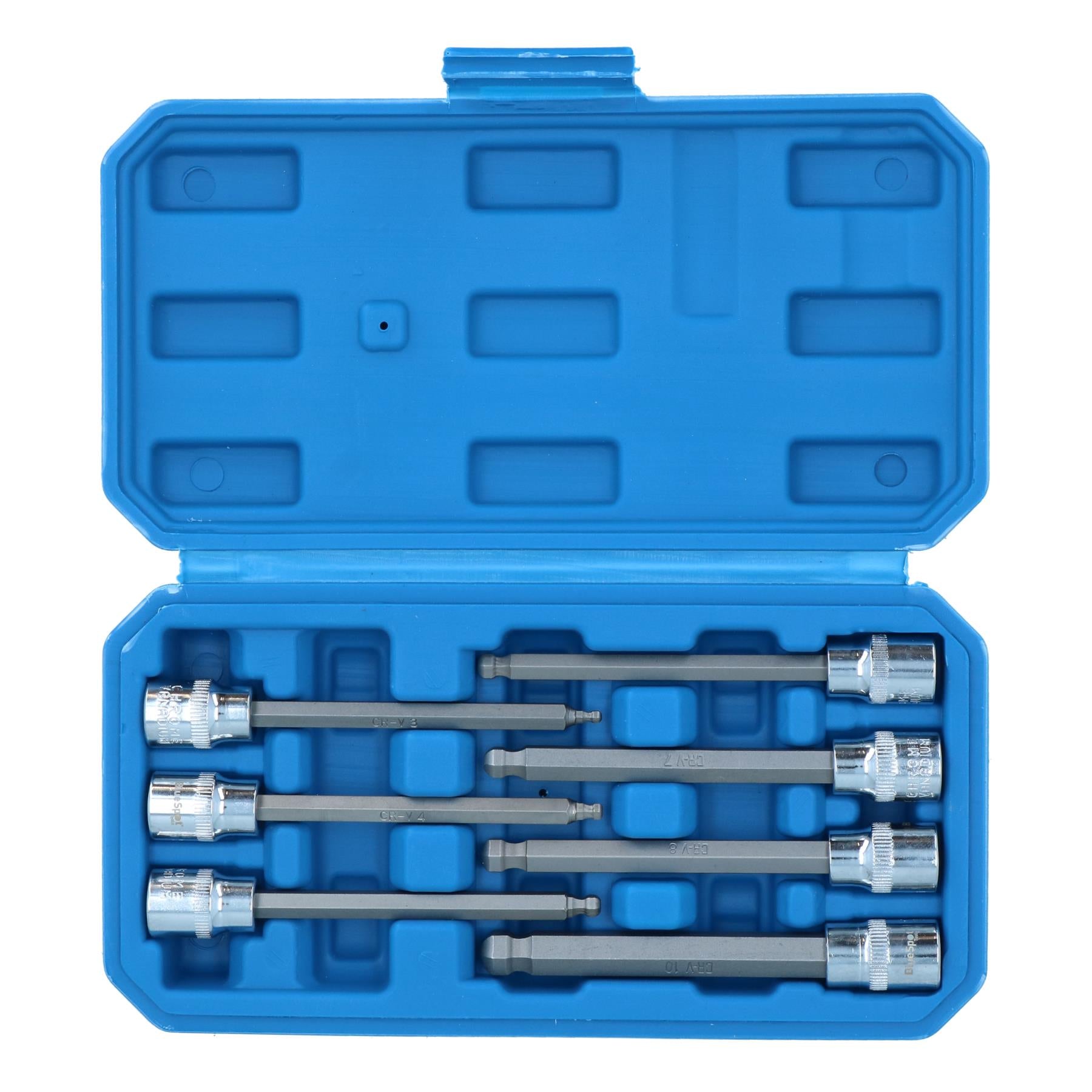 7pc 3/8" Drive Ball Ended Metric Extra Long Allen Hex Keys 3 - 10mm Bit Sockets
