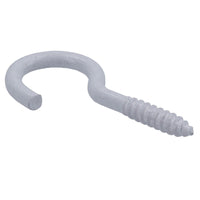 Screw Hook Fasteners Hangers White Plastic Finish 14mm Dia 40mm length