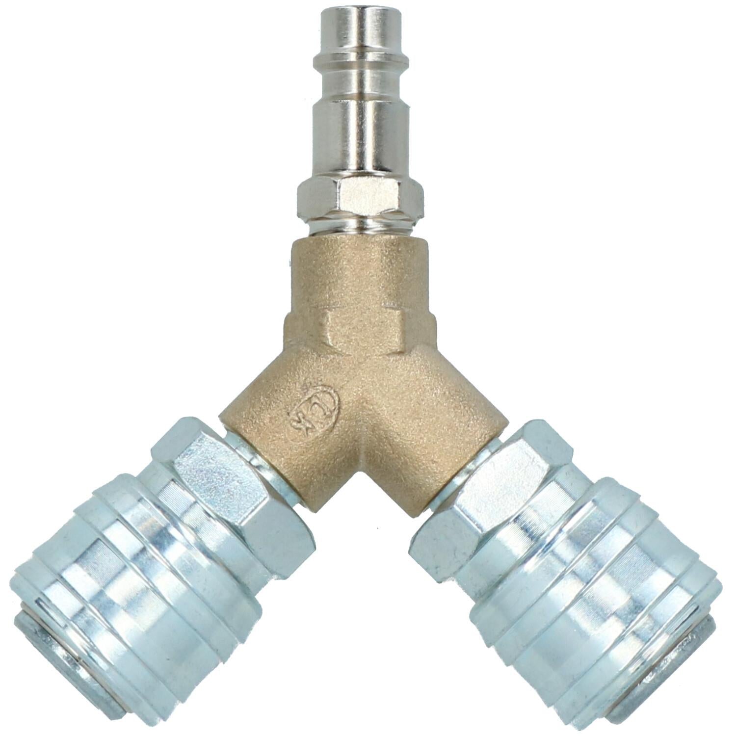 Airline Y Piece 3 Way EURO Quick Release Fittings for Compressor Air Hose