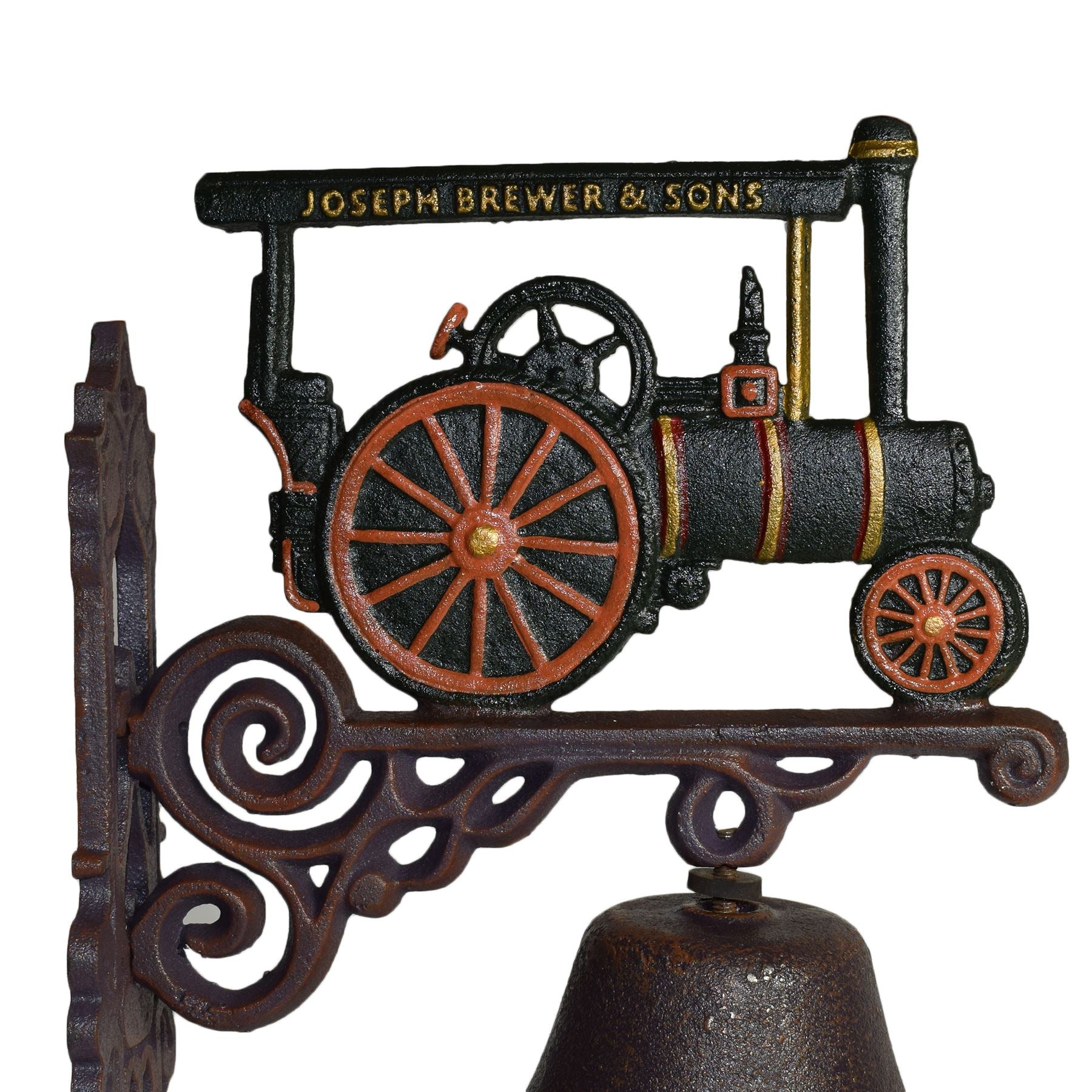 Traction Steam Roller Engine Bell Gate Cast Iron Sign Plaque Door Wall House