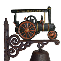 Traction Steam Roller Engine Bell Gate Cast Iron Sign Plaque Door Wall House