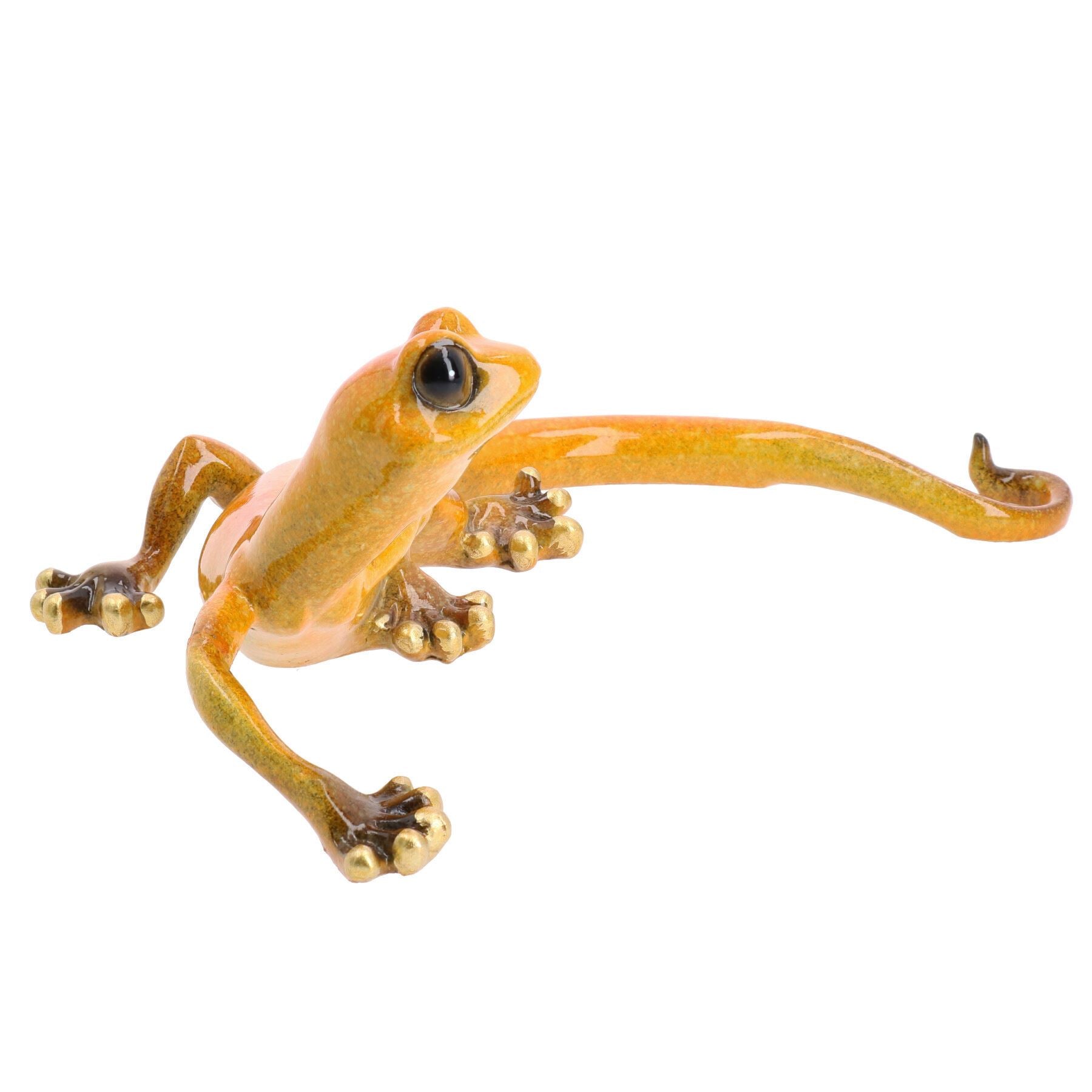 Yellow Speckled Gecko Lizard Resin Wall Shed Sculpture Statue House Medium
