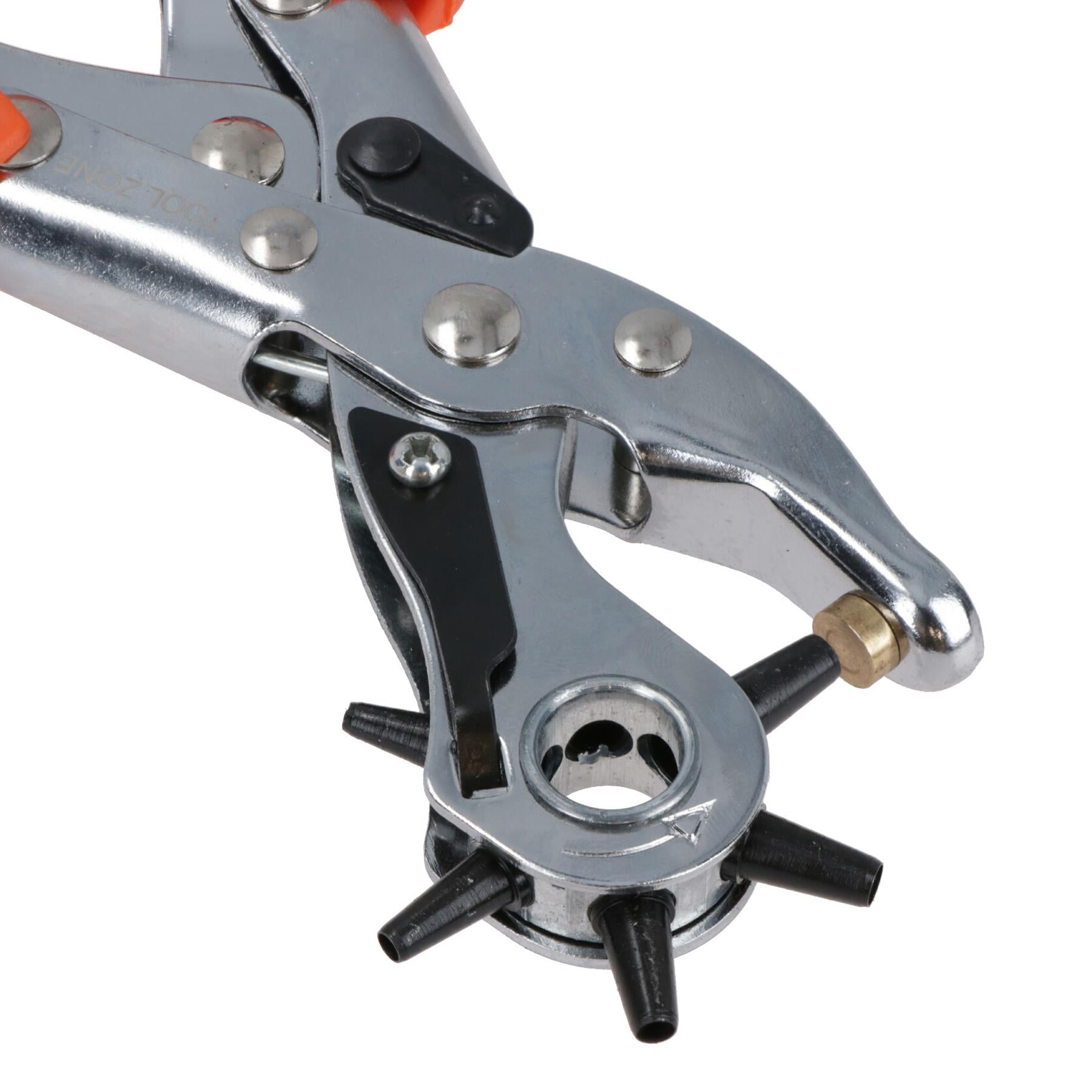 Heavy Duty Revolving Leather Punch Pliers Round Hole Marker Belt Strap 6 Sizes