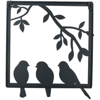 3 oiseaux sur une branche de fil Art mural Cadre en métal Silhouette Jardin Décoration de la maison