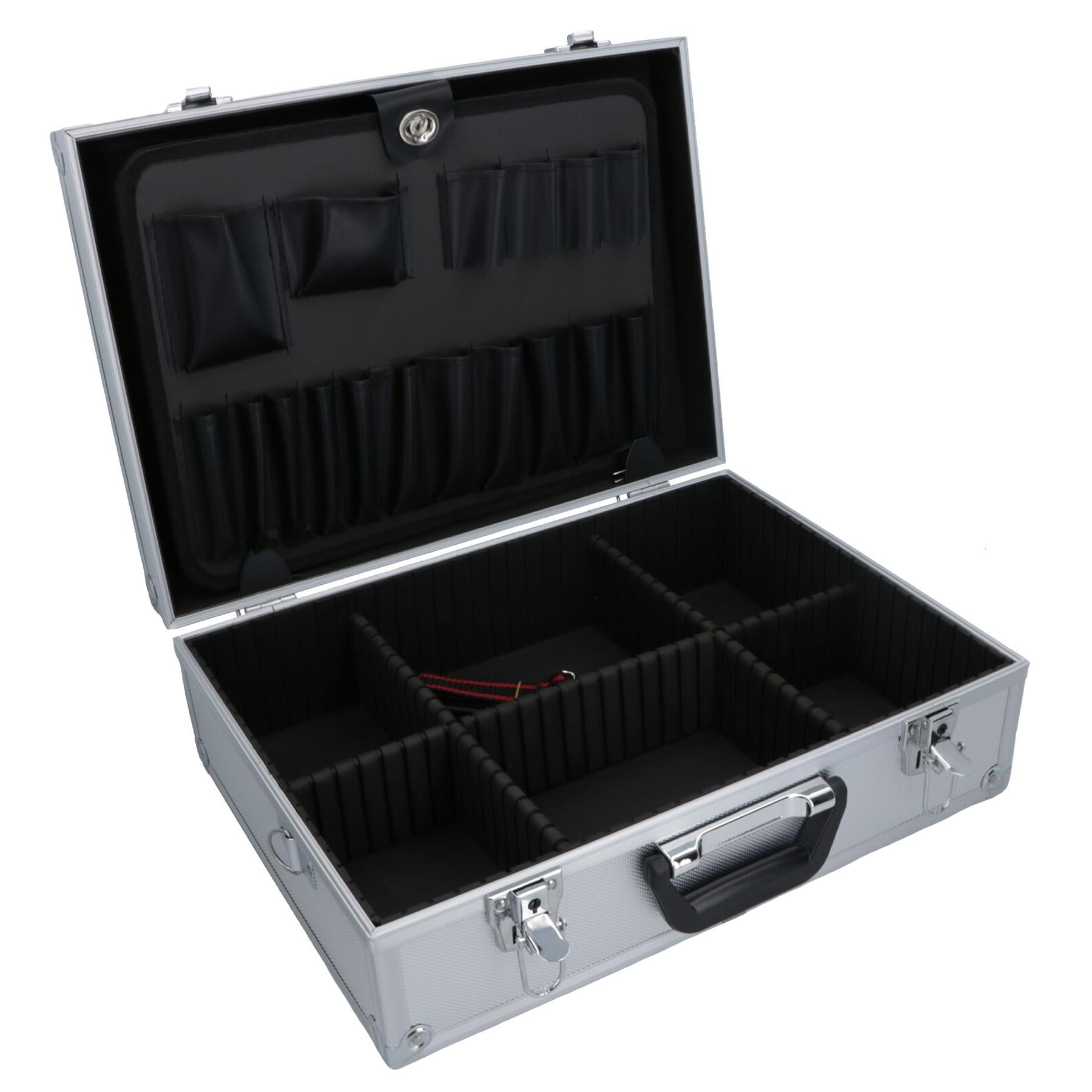 Aluminium Tool Case Box Storage Holder Organiser With Handle + Shoulder Strap