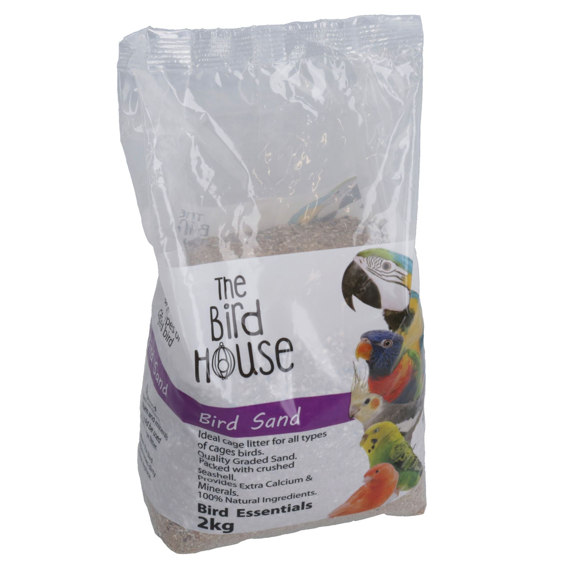 3PK 2kg Parrot Bird Sand With Oyster Calcium & Mineral Aid Digestion Cage Litter