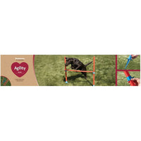 Easy Assemble Dog Pet Agility Hurdle With 6 Height Positions Fun Exercise.