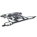 Black Metal Peeking Boxer Silhouette with Fixing Plate Garden Ornament Gift