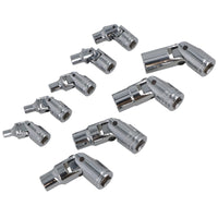 1/4" + 3/8" Drive E Female Torx Star Sockets on Wobble Universal Joint E4 - E16