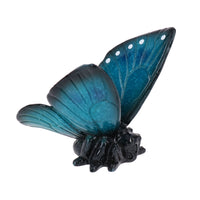 Blue Butterfly Resin Wall Mount Shed Sculpture Statue Ornament House Garden