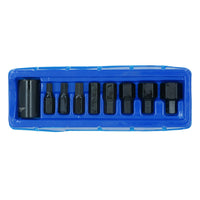 Metric MM Impact Hex Allen Bits with 1/2in Drive Bit Holder 6mm – 19mm 9pc Set