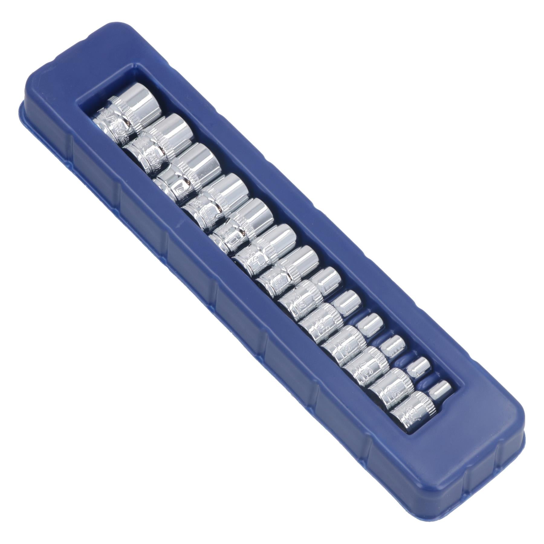 Douilles métriques peu profondes MM à entraînement 1/4" à 6 pans simples 4 mm - 14 mm 13 pièces