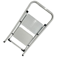 Foldable 2 Tread Step Ladder Non Slip Portable Stepladder Safety Steel Steps