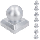 Metal Fence Post Caps Round / Ball 100mm x 100mm Protector Cover Silver