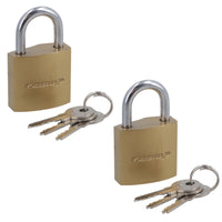 32mm Iron Padlock Security Lock Brass Finish with Hardened Steel Shackle