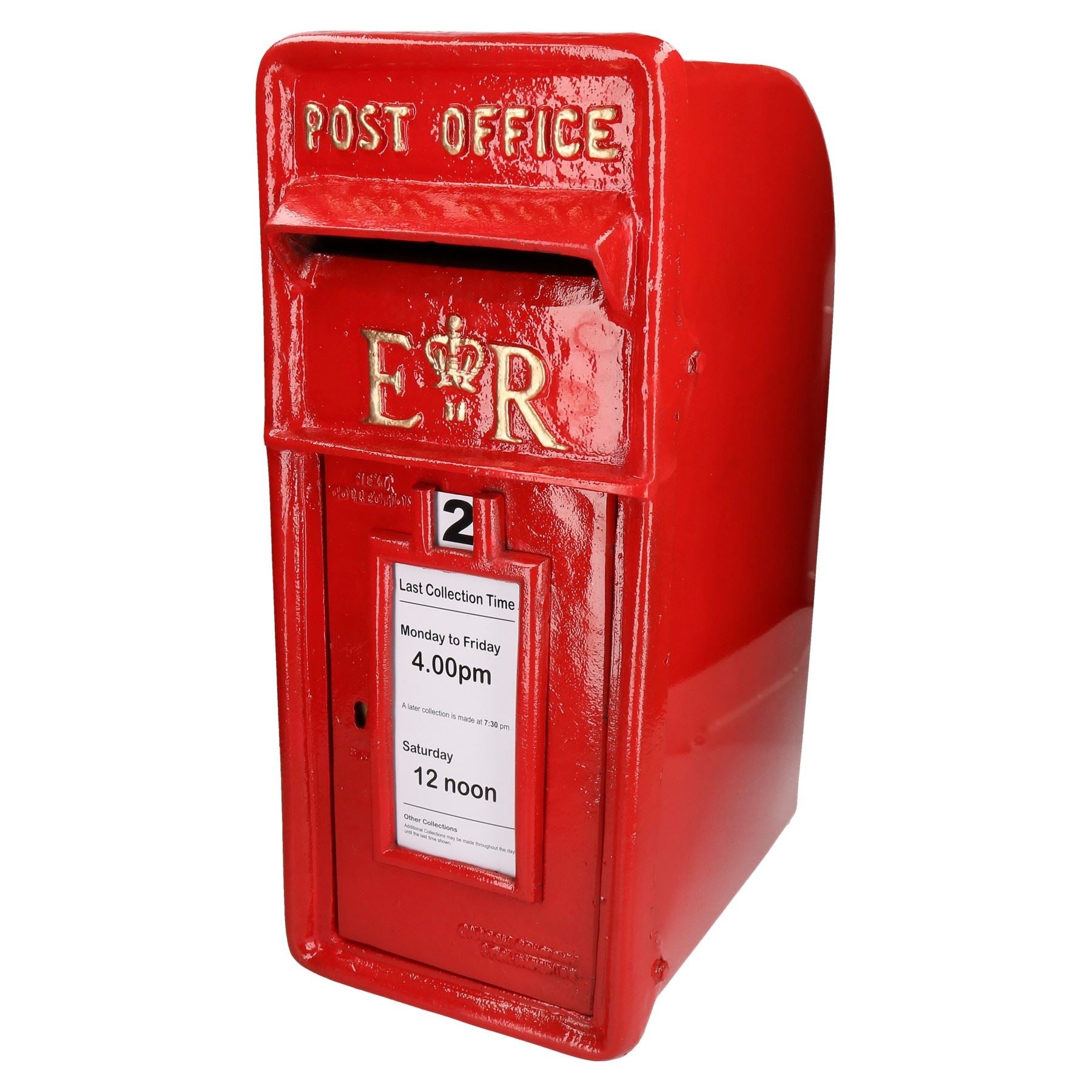 ER Royal Mail Post Mail Letter Box Replica Cast Iron Red Post Office & Wall Mount