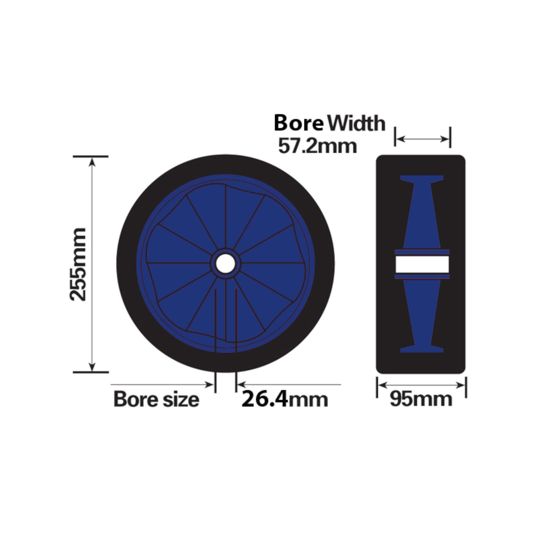 Roues de chariot de mise à l'eau pour bateau à dériveur Pneu en caoutchouc solide de 10 po pour trémie à sable x 2 (paire)