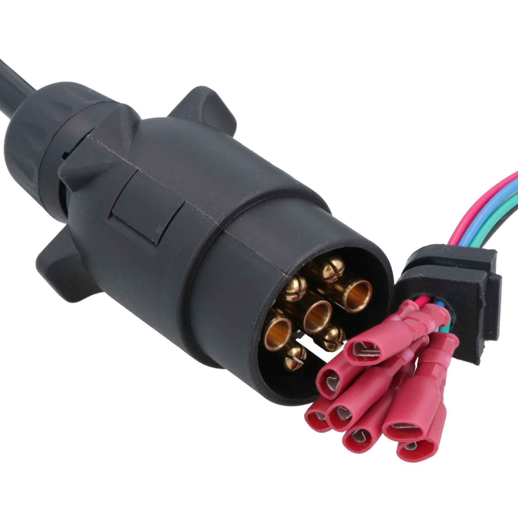 7 Pin Style Plug With Trailer Curly Extension Lead Cable 2 Metres For Ifor Williams