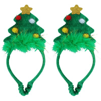 2PK Dog Humorous Novelty Festive Christmas Tree Headband Small Dog Gift