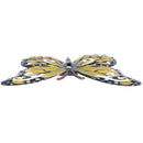 Small Yellow Metal  Butterfly Garden/Home Wall Art Ornament 11x8.5cm 2pk