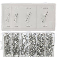 Metric Aluminium Blind Pop Rivets Assortment Set Fastener 2.4 - 6.4mm 400pcs