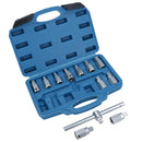 12pc Oil Drain Plug Key Set For Gear Boxes Back Axles Gearbox Hex + Square Bits