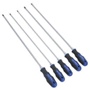 5pc Extra Long Screwdriver Flat Slotted Pozi Phillips Headed Total Length 450mm