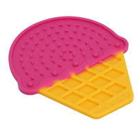 1PK Icecream Interactive Dog Slow Lick Mat With Suction Cups Food Accessories