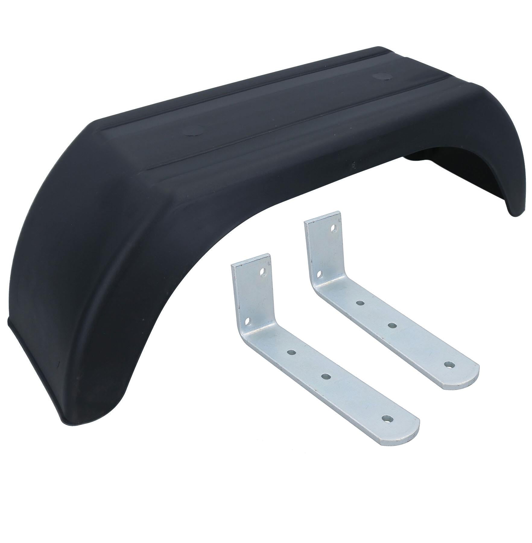 10" Plastic Mudguard Fender (Single) Offset Fit & 2 LARGE Brackets