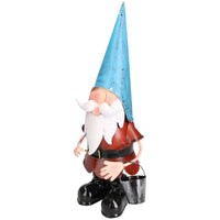 Gnome With Pail Bucket Garden Sculpture Ornament Statue Metal Decoration Home