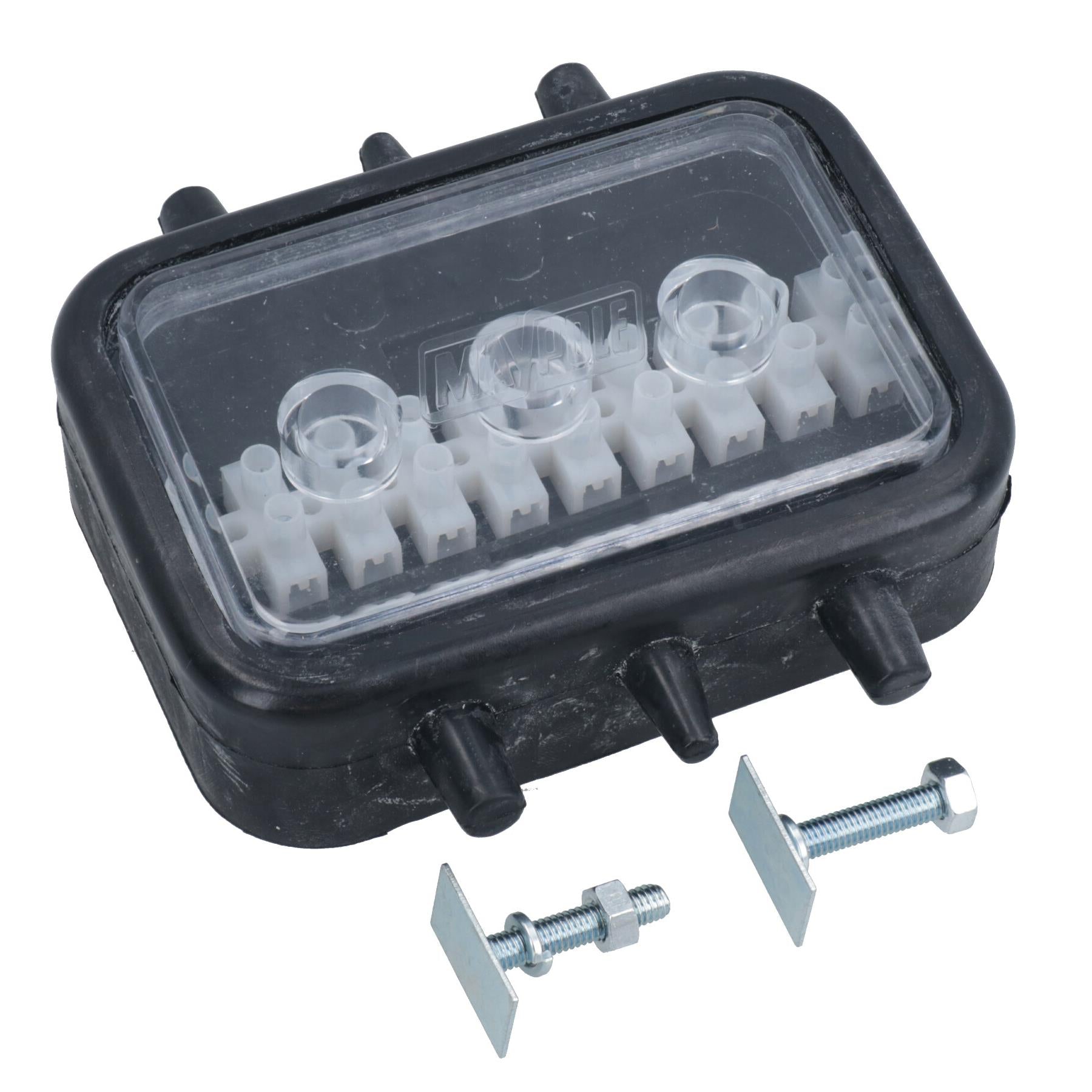 Boîte de jonction électrique Britax à 10 voies pour remorque, boîtier en caoutchouc transparent à l'avant, 12 V + 24 V