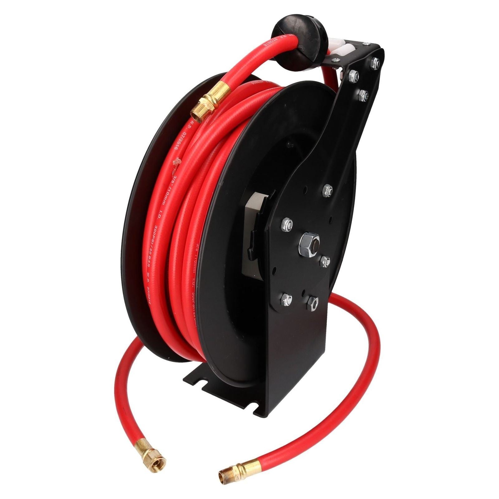 Retractable 30 Feet 3/8 Air Hose Wall Mountable Reel +  Quick Release Fittings