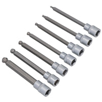 Metric Ball Ended Long Allen Hex Key Sockets 3mm - 10mm 3/8" Drive 7pc