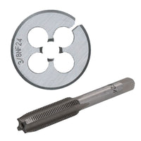 Taraud et filière UNF 1/4" - 5/8" en acier au tungstène et filière fendue 38 mm