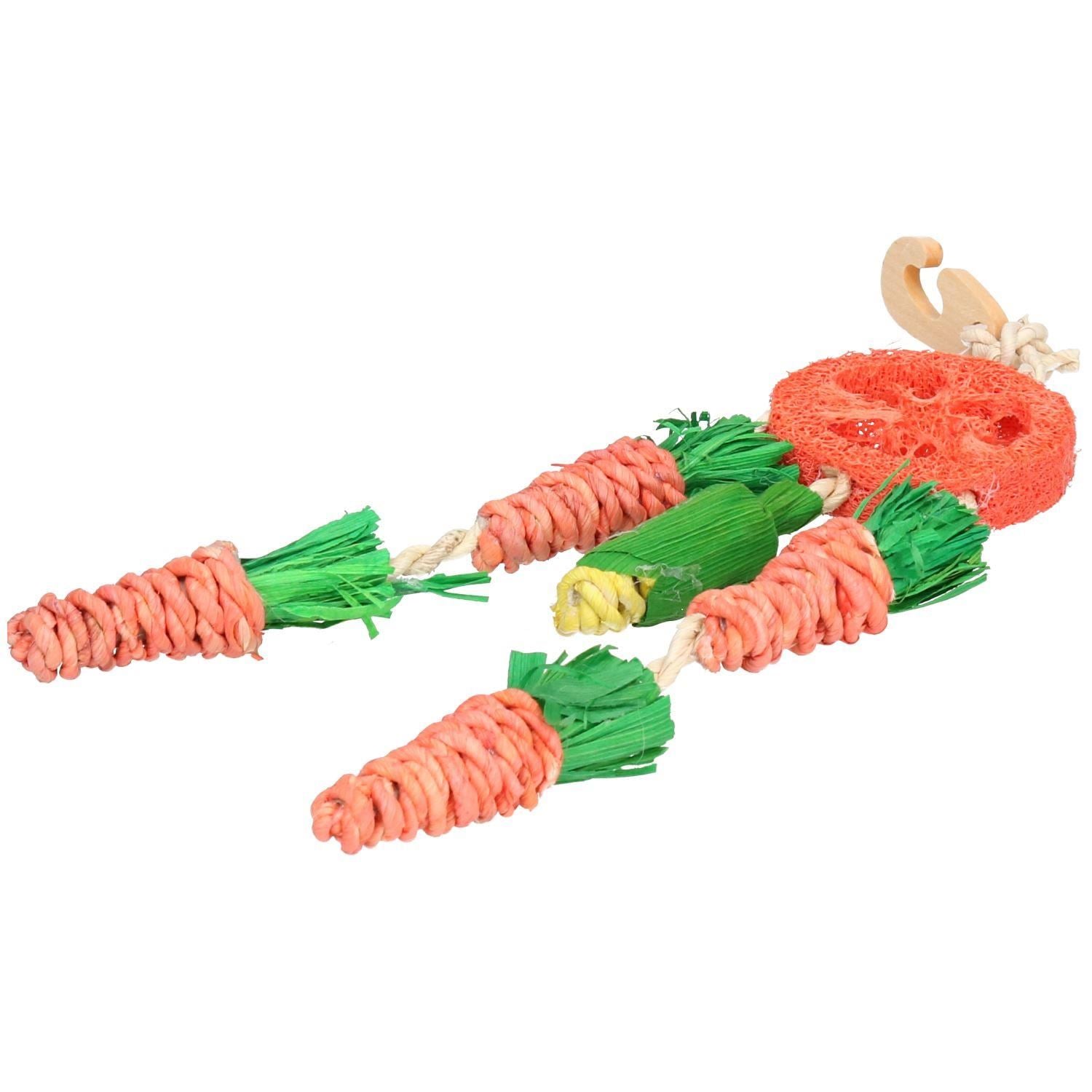 Small Aniamls Boredom Breaker Carrot Dream Catcher Hanging Toy 34cm 2pk