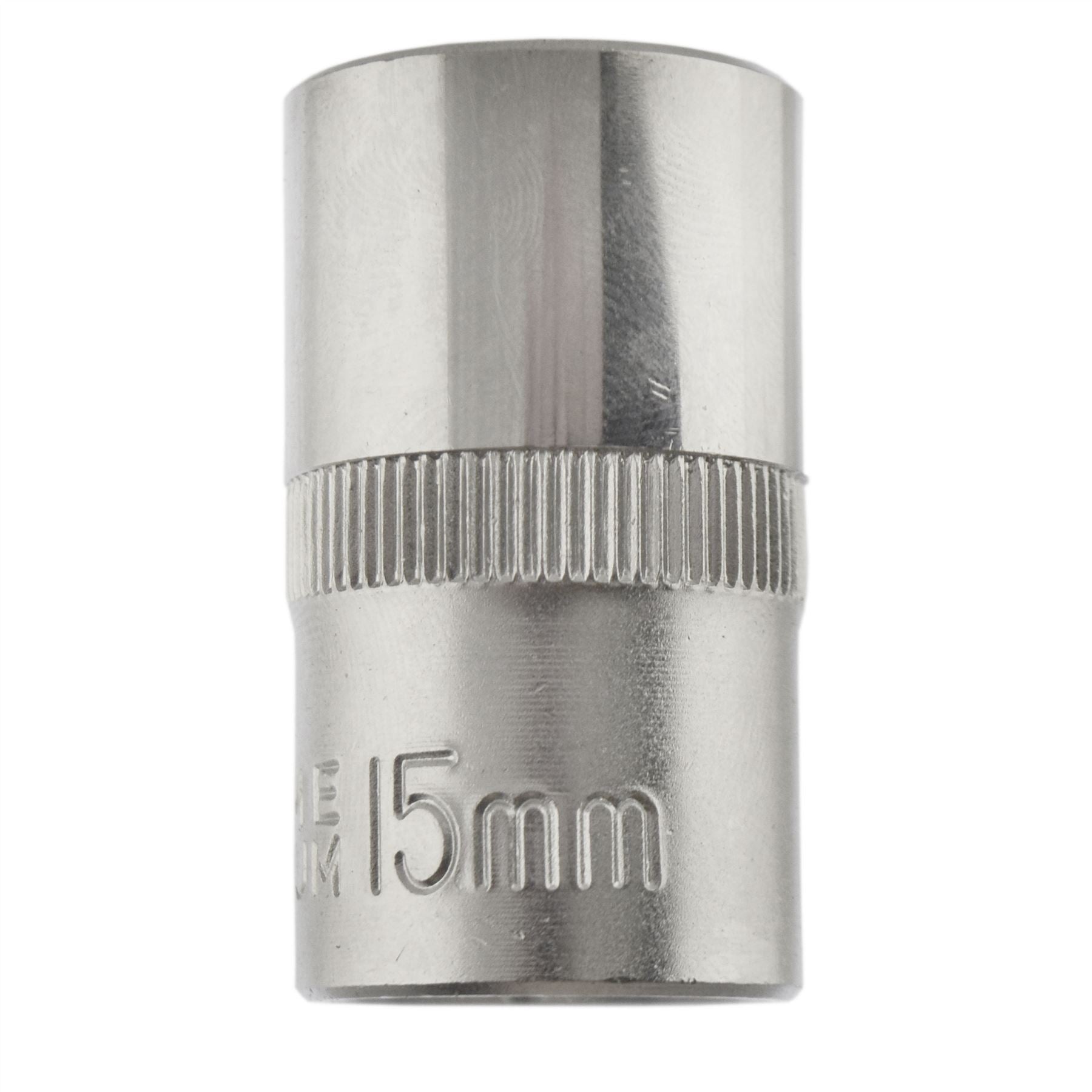 15mm 1/2" Dr Socket Super Lock Metric Shallow CRV Knurl Grip 6 Point TE799