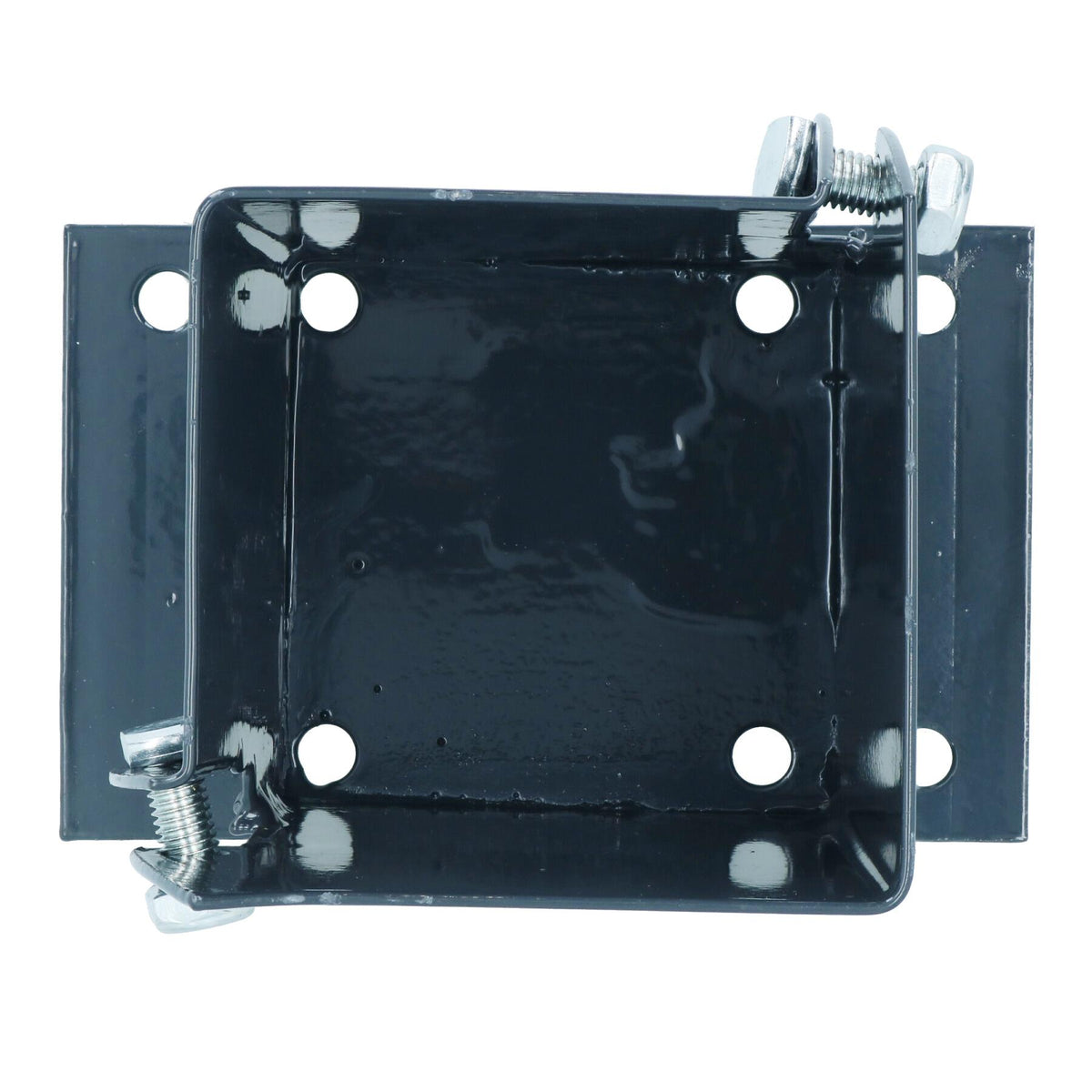 Grey Flush Fit Fence Post Bolt Down Shoe Holder Support 100mm x 100mm
