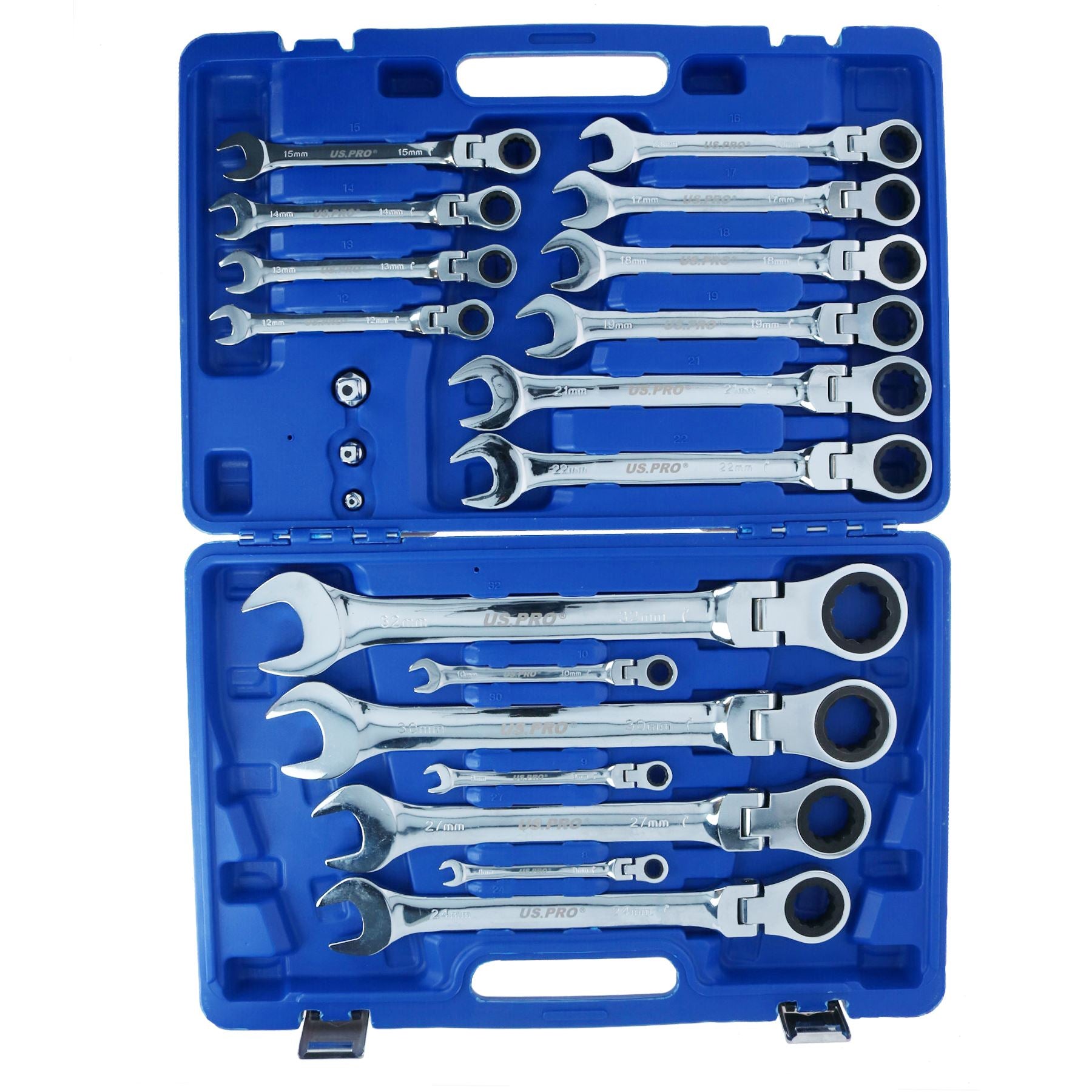 Metric Flexi Headed Ratchet Combination Spanner Wrench 8mm – 32mm 20pc Set