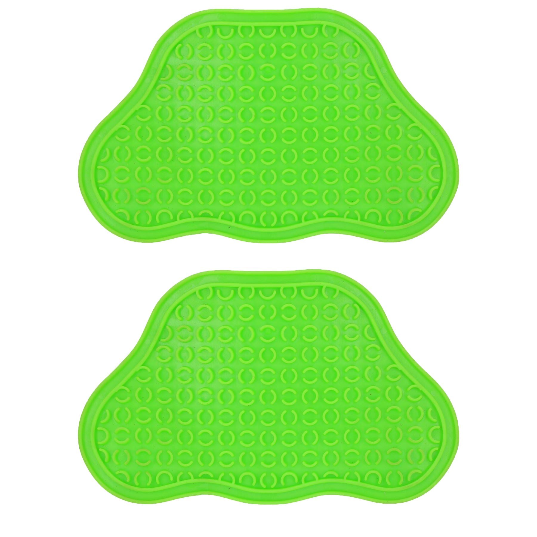 2PK Green Interactive Dog Slow Lick Mat With Suction Cups Food Accessories