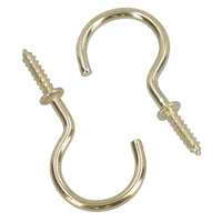 1.5 Inch 38mm Cup Hook Screws Picture Curtain Hangers Fasteners Brass Coated