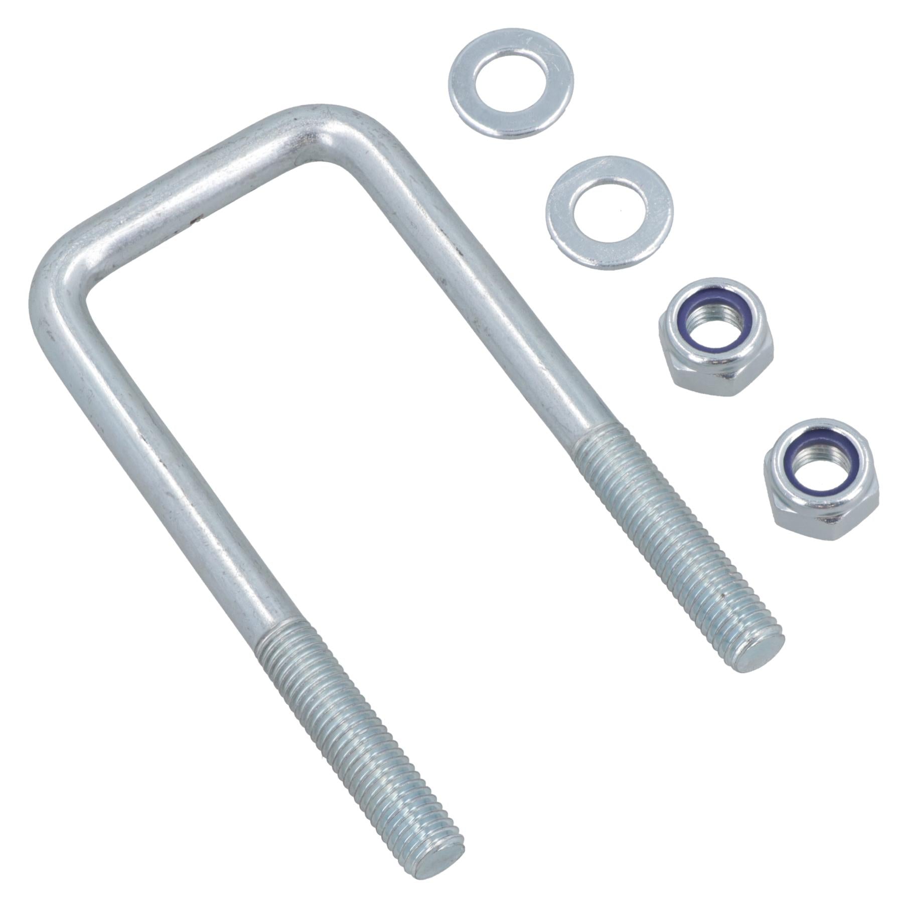 4 boulons en U et 2 plaques de base pour ressort à lames paraboliques doubles Ifor Williams 115 x 53 mm