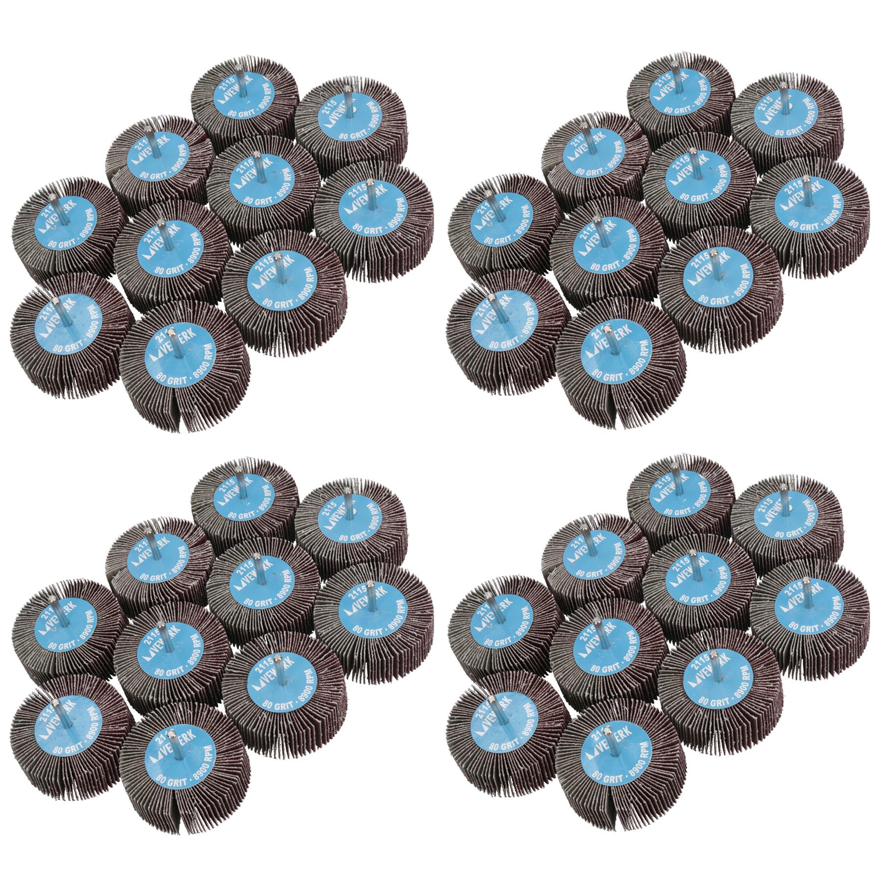 80 Grit 80mm Flap Wheel Disc Abrasive Sanding Pads For Drills Grinders 6mm Shank