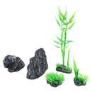 5pc Small Natural Look Aquatic Aquarium Fish Tank Deco Nano Scrape Bamboo