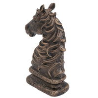 Serre-livres en forme de buste de tête de cheval, figurine décorative, support de serre-livres en fonte