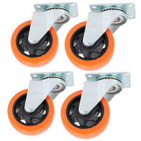 4" PVC Trolley Castor Wheels 130kg Load Per Wheel Fixed / Swivel / Swivel with Brake