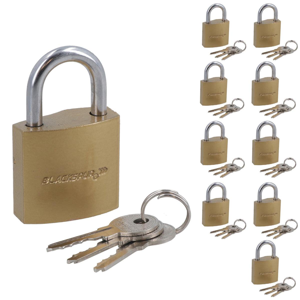32mm Iron Padlock Security Lock Brass Finish with Hardened Steel Shackle